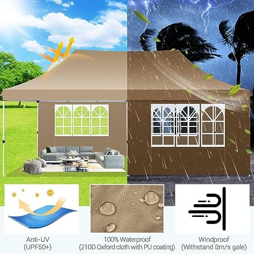 Pop up Gazebo 3m x 6m with 4 Removable Sides, Event Shelter Tent with a Carry Bag for Parties, Wedding &, alternate view 3