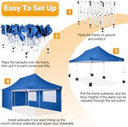 Pop up Gazebo 3m x 6m with 4 Removable Sides, Event Shelter Tent with a Carry Bag for Parties, Wedding &, alternate view 3