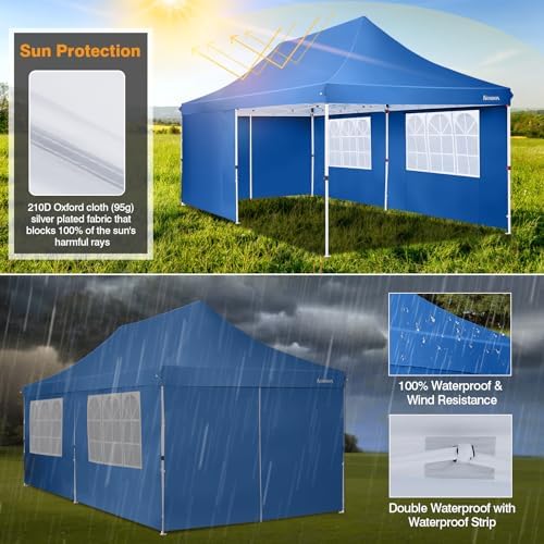 Pop up Gazebo 3m x 6m with 4 Removable Sides, Event Shelter Tent with a Carry Bag for Parties, Wedding &, alternate view 7
