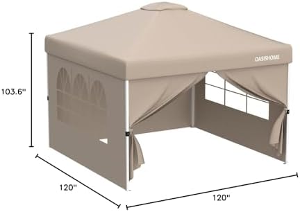 Pop-up Gazebo Instant Portable Canopy Tent 10'x10', with 4 Sidewalls, Windows, Wheeled Bag, for, alternate view 3