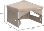 Pop-up Gazebo Instant Portable Canopy Tent 10'x10', with 4 Sidewalls, Windows, Wheeled Bag, for, alternate view 3