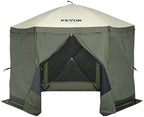 Pop Up Gazebo Screen Tent 6 Sided Canopy Sun Shelter with 6 Removable Privacy Wind Cloths & Mesh Windows, alternate view 6