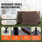Pop Up Gazebo Screen Tent 6 Sided Canopy Sun Shelter with 6 Removable Privacy Wind Cloths & Mesh Windows, alternate view 5