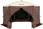 Pop Up Gazebo Screen Tent 6 Sided Canopy Sun Shelter with 6 Removable Privacy Wind Cloths & Mesh Windows, alternate view 6
