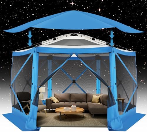 Pop Up Gazebo Screen Tent Screen House for Camping, 12x12 Screen Room with Mosquito Netting, Hub Tent Instant