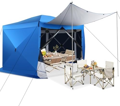 Pop Up Gazebo Starry Sky Screen Tent Screen House with a mesh top for Camping, 12x12 Screen Room with Mosquito