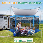 Pop Up Gazebo Starry Sky Screen Tent Screen House with a mesh top for Camping, 12x12 Screen Room with Mosquito, alternate