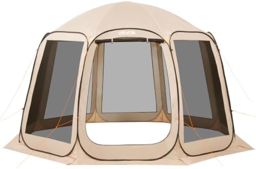 Pop up Screen House Tent, 12 x 11 ft, 10-12 Person Screen Gazebo, Portable Screened in Canopy with Carry Bag, alternate view
