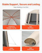 Pop up Screen House Tent, 12 x 11 ft, 10-12 Person Screen Gazebo with Extended Awning, Portable Screened in, alternate view 6