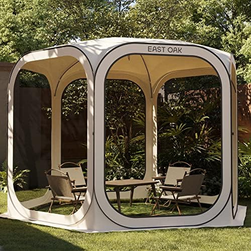 Pop up Screen Tent with Mosquito Netting, Portable Screen House Canopy Shelter, 10 x 10 FT Instant Screen Gazebo