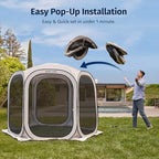 Pop up Screen Tent with Mosquito Netting, Portable Screen House Canopy Shelter, 10 x 10 FT Instant Screen Gazebo, alternate