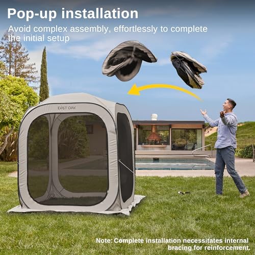 Pop up Screen Tent with Mosquito Netting, Portable Screen House Canopy Shelter, 6 x 6 FT Instant Screen Gazebo &, alternate