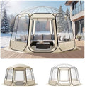 Pop up Sports Tent, 8 Sizes Optional Clear Bubble Tent for 1-6 Person, Waterproof Outdoor Pod with Floor Mat &
