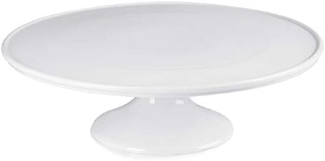 Porcelain Cake Stand 12-Inch, Round Dessert Display, Elegant White Cupcake Holder for Celebrations, Weddings