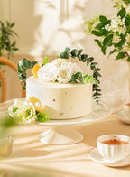 Porcelain Cake Stand 12-Inch, Round Dessert Display, Elegant White Cupcake Holder for Celebrations, Weddings, alternate view