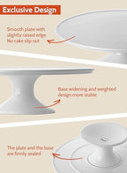 Porcelain Cake Stand 12-Inch, Round Dessert Display, Elegant White Cupcake Holder for Celebrations, Weddings, alternate view