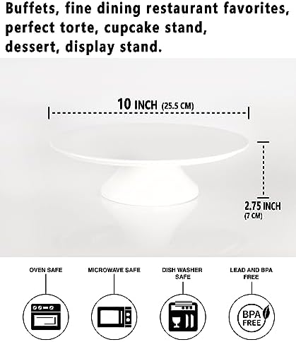 Porcelain Cake Stand, Round Dessert Stand, Cupcake Stand - Wedding and Birthday Decorating Cake Pedestal Stand, alternate