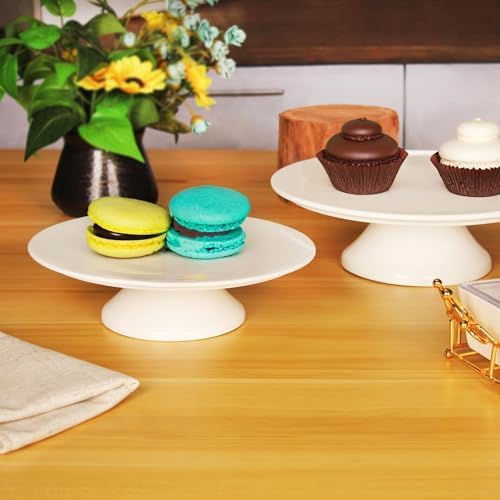 Porcelain Cake Stand, Round Dessert Stand, Cupcake Stand - Wedding and Birthday Decorating Cake Pedestal Stand, alternate
