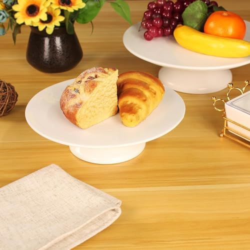 Porcelain Cake Stand, Round Dessert Stand, Cupcake Stand - Wedding and Birthday Decorating Cake Pedestal Stand, alternate