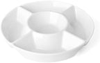Porcelain Chip & Dip Serving Set - Divided Platter with 5 Compartments, Relish Tray for Snacks, Veggies, Candy
