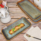 Porcelain Dinner Plates Platters Set of 2, for Fruit, dessert, snack platter, Bread, cupcake, Salad - Microwave, alternate