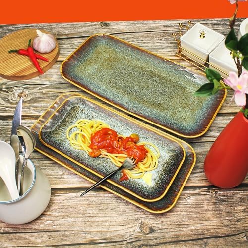 Porcelain Dinner Plates Platters Set of 2, for Fruit, dessert, snack platter, Bread, cupcake, Salad - Microwave, alternate