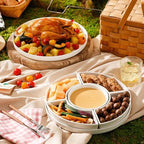 Porcelain Divided Serving Dishes, Appetizers Tray, Serving Tray for Party - Perfect for Chips and Dip, Fruit, alternate view