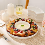 Porcelain Divided Serving Dishes, Appetizers Tray, Serving Tray for Party - Perfect for Chips and Dip, Fruit, alternate view