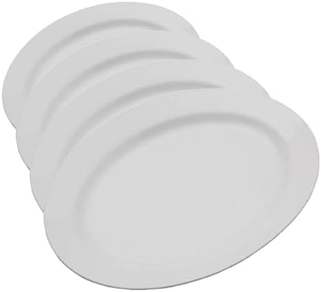 Porcelain Oval Serving Platter, Large Turkey Platter for Thanksgiving, Dishwasher and Oven Safe Dinnerware, 16
