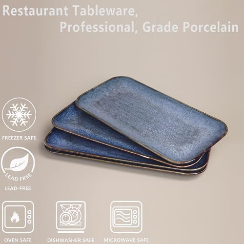 Porcelain Plate Set Large Serving Tray Set of 4, Reusable Serving Platters for Party Food, Cookie, Appetizer, alternate view