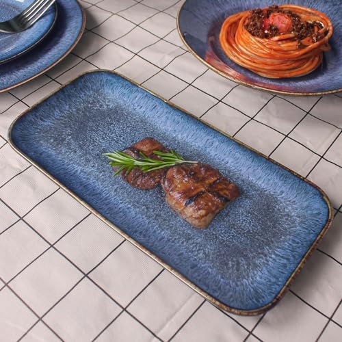 Porcelain Plate Set Large Serving Tray Set of 4, Reusable Serving Platters for Party Food, Cookie, Appetizer, alternate view