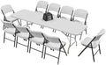 Portable 10-Piece Folding Table and Chairs Set, Heavy Duty 8ft Camping & Party Furniture for Indoor Outdoor
