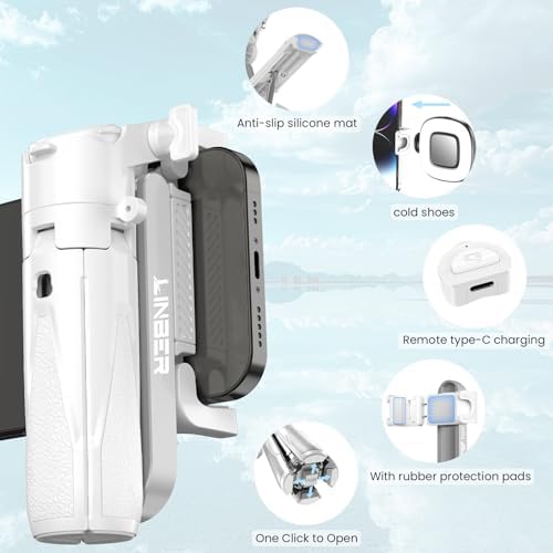 Portable 3-in-1 Selfie Stick Tripod Grip with 2 Cold Shoe Mounts - Compact Extendable Phone Holder & Bluetooth, alternate