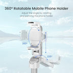 Portable 3-in-1 Selfie Stick Tripod Grip with 2 Cold Shoe Mounts - Compact Extendable Phone Holder & Bluetooth, alternate