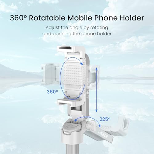 Portable 3-in-1 Selfie Stick Tripod Grip with 2 Cold Shoe Mounts - Compact Extendable Phone Holder & Bluetooth, alternate