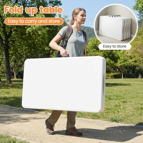 Portable 7-Piece 8 Feet Folding Table and Chairs Set for 6-Person, alternate view 6