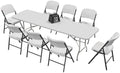 Portable 8-Piece Folding Table and Chairs Set, Heavy Duty 8ft Camping & Party Furniture for Indoor Outdoor