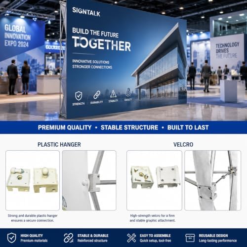 Portable Aluminum Tension Fabric Pop up Display Stand Backdrop Booth Frame Collapsible Trade Show Booth Frame, alternate view