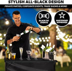 Portable Bar Table for Events - Pop Up Mobile Bartending Station with Travel Carrying Case - Black Skirt, alternate view 3