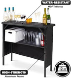 Portable Bar Table for Events - Pop Up Mobile Bartending Station with Travel Carrying Case - Black Skirt, alternate view 5