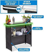 Portable Bar Table with Multi-Color LED Lights - Mobile Bartender Station for Events - Includes Carrying Case, alternate view