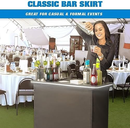 Portable Bar Table with Multi-Color LED Lights - Mobile Bartender Station for Events - Includes Carrying Case, alternate view