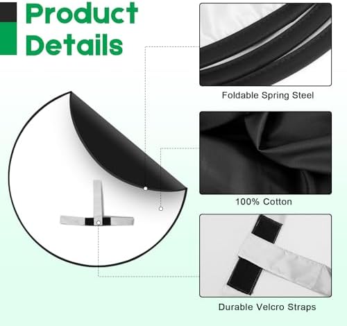 Portable Black White Screen Chair, 57 in Greenscreen Backdrop with Stand Double Sided Foldable Green Background, alternate