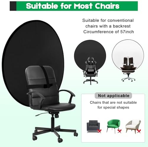 Portable Black White Screen Chair, 57 in Greenscreen Backdrop with Stand Double Sided Foldable Green Background, alternate