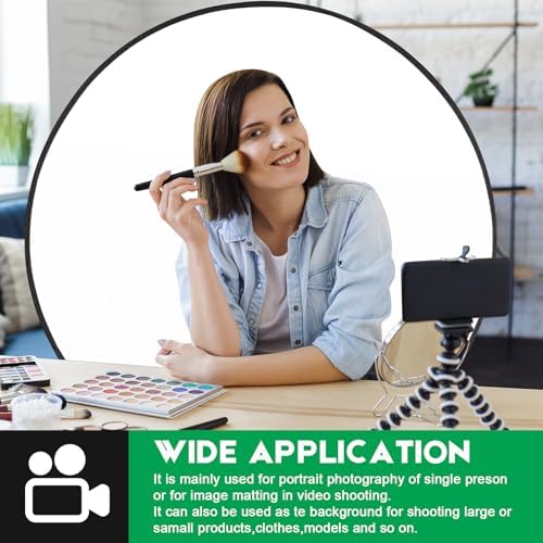 Portable Black White Screen Chair, 57 in Greenscreen Backdrop with Stand Double Sided Foldable Green Background, alternate