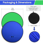 Portable Blue Green Screen Chair, 57 in Greenscreen Backdrop with Stand 2-in-1Double Sided Foldable Green, alternate view 3