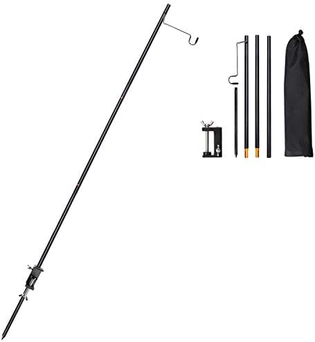 Portable Camping Lantern Pole, Folding Aluminum Stand with Stake