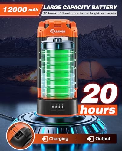 Portable Camping Light with Stand 12000mAh 73.2" Work Light LD10, alternate view 6