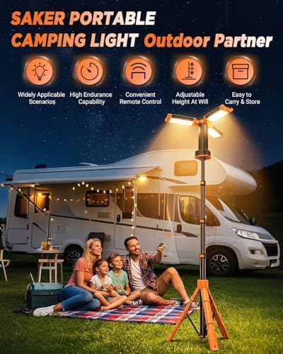 Portable Camping Light with Stand Work Light 12000mAh with Remote, alternate view 2