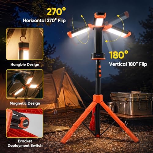Portable Camping Light with Stand Work Light 20000mAh with Remote, alternate view 4